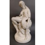 CHARLES BELL BIRCH, 1832 - 1893, A PARIAN GROUP Titled 'A Wood Nymph', signed and dated 1866. (