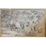 AFTER THOMAS ROWLANDSON & GEORGE MOUTARD WOODWARD, TWO 19TH CENTURY ETCHINGS To include a view of