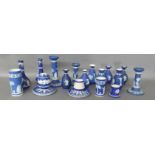 A COLLECTION OF VICTORIAN AND LATER WEDGWOOD JASPERWARE Comprising a match holder and strikers (