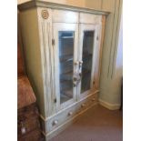 WITHDRAWN!! A VICTORIAN DESIGN PAINTED PANTRY CUPBOARD With glazed doors