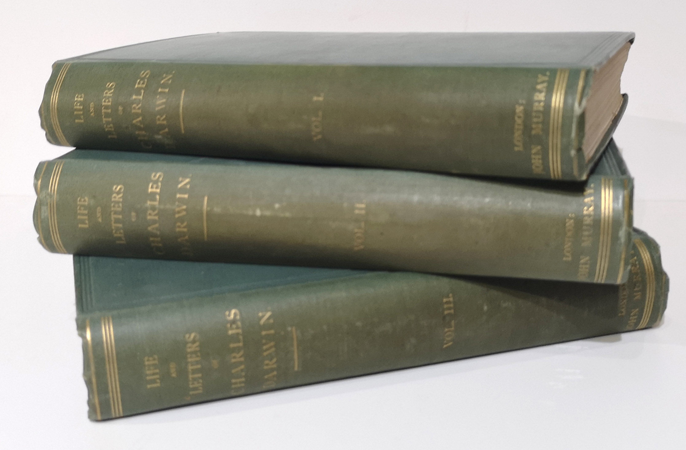 CHARLES DARWIN, 'THE LIFE AND LETTERS' London, John Murray, 1887, second edition, three vols,