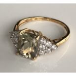 AN 18CT GOLD, ZULTANITE AND DIAMOND RING The octagonal cut zultanite and diamonds (size N/O).