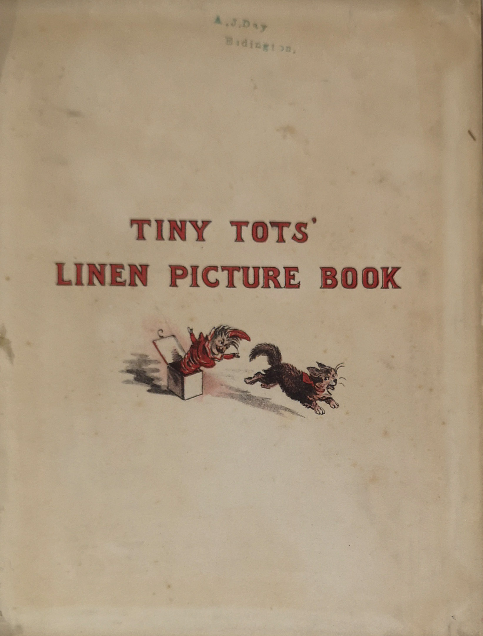 TINY TOTS LINEN PICTURE BOOK London, Frederick Warn & Co., N.D., CA 1900, glazed paper pictorial - Image 2 of 3