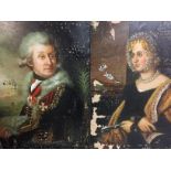 A PAIR OF OILS ON COPPER Portraits of a lady and gent, the male sitter decorated with medals. (w