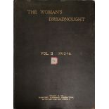 WOMEN'S SUFFRAGE, THE DREADNAUGHT VOL 2, 1915 - 1916, FIFTY-TWO BOUND ISSUES Folio house binding