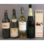 TWO BOTTLES OF VINTAGE RED WINE Gervey Chamberlain, 1970 and Fitou 1995, together with a bottle of