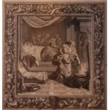 JACOB FOLKEMA, DUTCH, 1692 - 1767, A SET OF FOUR DECORATIVE MYTHOLOGICAL ETCHINGS Framed and glazed.