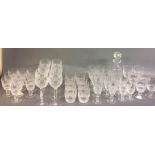 WATERFORD, A SET OF 20TH CENTURY IRISH GLASSWARE Matching Coleen pattern comprising a decanter,