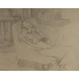 MALCOLM DRUMMOND, 1880 - 1945, PENCIL DRAWING Titled 'Contemplation' and dated 1922, mounted, framed