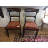 A PAIR OF WILLIAM IV PERIOD MAHOGANY STANDARD CHAIRS. (w 46cm x h 87cm x d 42cm)