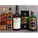 A COLLECTION OF FOUR VINTAGE BOTTLES OF WHISKEY Glenfiddich 8 Year Highland Malt Scotch, in original