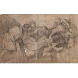 AFTER TITIAN, A LATE 18TH CENTURY PENCIL DRAWING Religious scene, 'The Entombment of Christ', framed