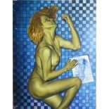 MALCOLM MORRIS, A 20TH CENTURY OIL ON CANVAS Female nude, signed lower left. (canvas w 123cm x h