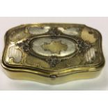 A 19TH CENTURY CONTINENTAL SILVER GILT SNUFF BOX The lid having engine turned engraved decoration