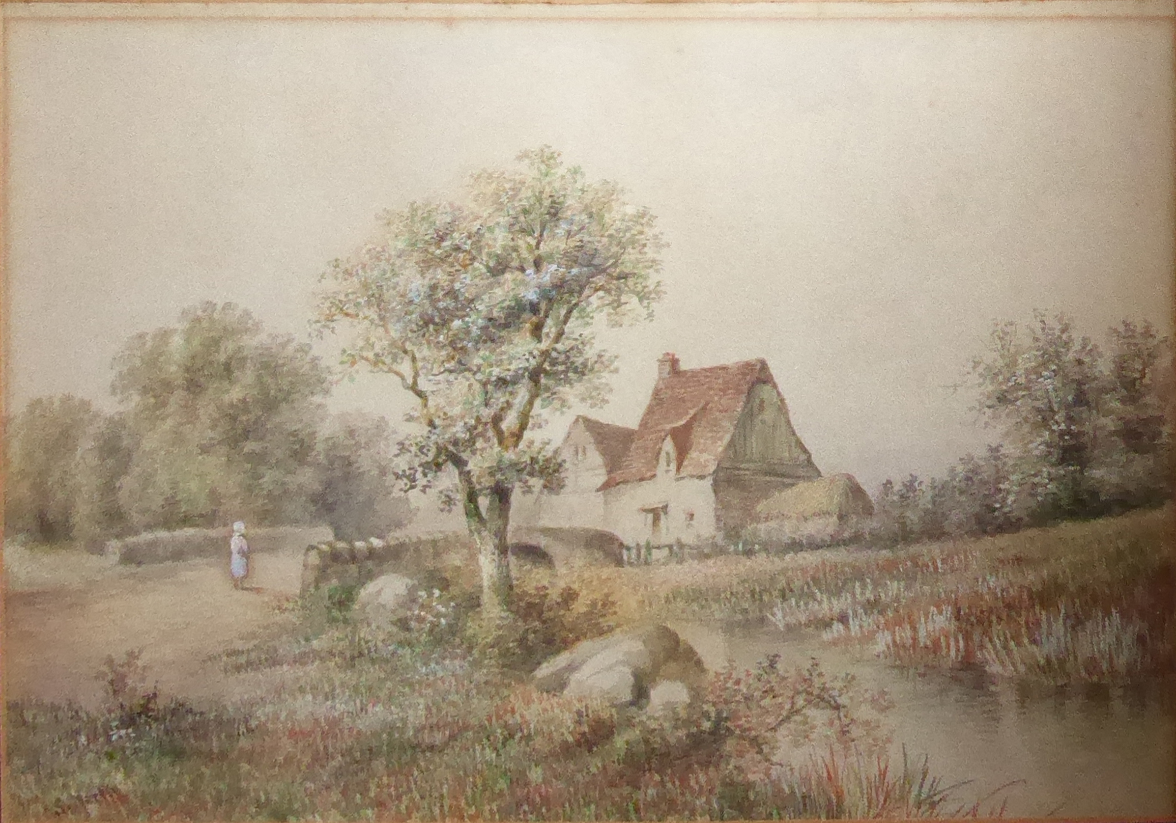 S. MARTIN, A PAIR OF LATE 19TH/EARLY 20TH CENTURY WATERCOLOURS Landscape, cottages by a stream,