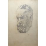 D. LONG, PENCIL PORTRAIT Bearded man, signed upper right, mounted, framed and glazed. (inner mount