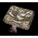 CLARA KASAVINA, NEW YORK, A GOLD LEATHER EVENING BAG The metal frame encrusted with gold