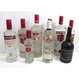 EIGHT BOTTLES OF VODKA To include five bottles of Smirnoff vodka two bottles of Red Square vodka and