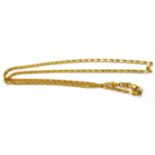 WITHDRAWN A CONTINENTAL 18ct GOLD NECKLACEa single fancy link chain with hook and eye clasp