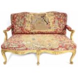 ATTRIBUTED TO WILLIAM VILE AND JOHN COBB, A RARE GEORGE III ENGLISH CARVED GILTWOOD SETTEE/SOFA,