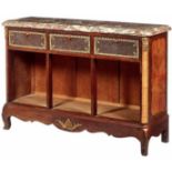 A 19TH CENTURY FRENCH LOUIS XIV GILT METAL MOUNTED CARTONNIER BOOKCASE The thick rectangular