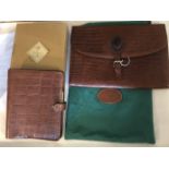 MULBERRY, A FAUX CROCODILE TAN LEATHER TRAVELLING DOCUMENT With matching Filofax. (largest 35cm x