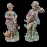 DERBY, A PAIR OF PORCELAIN FIGURES, CIRCA 1770 The French shepherd and shepherdess modelled as