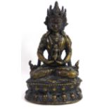 A 19TH CENTURY TIBETAN BRONZE STATUE OF A BUDDHA. (16cm)