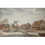 AN EARLY 19TH CENTURY WATERCOLOUR ~OLD GOAT PUBLIC HOUSE~