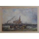 CLARKSON FREDERICK STANFIELD 1793 - 1867 A PAIR OF 19TH CENTURY OILS ON PAPER Seascapes titled ~On