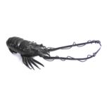 A 19TH CENTURY JAPANESE MEIJI BRONZE MODEL OF A LANGOUSTINE Having elongated pincers and shell