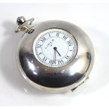 LINKS OF LONDON, A WHITE METAL STOCK BROKERS POCKET WATCH Having a cabochon cut sapphire finial,