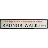 TWO ORIGINAL LONDON STREET SIGNS, GODOLPHIN ROAD AND RADNOR WALK Along with three French directional