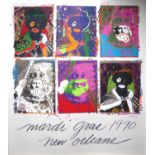 MARDI GRAS 1990, NEW ORLEANS, A LIMITED EDITION (3354/5000) COLOUR LITHOGRAPH Signed, framed and