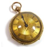 MORICAND & DEGRANGE, AN YELLOW METAL QUARTER REPEATER POCKET WATCH The reverse case finely chased