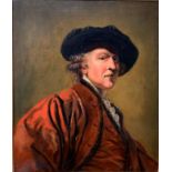 FOLLOWER OF SIR JOSHUA REYNOLDS, P.R.A., A LARGE 18TH/19TH CENTURY OIL ON CANVAS Head and shoulder