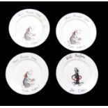 JIMBOBART A SET OF NINETEEN CONTEMPORARY PORCELAIN CAKE PLATESPrinted with a design of a mouse