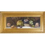 ARTHUR DUDLEY, R.B.A., R.I., 1864 - 1915, BRITISH, WATERCOLOUR Still life, fruit water, gilt