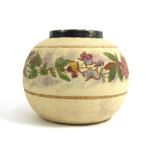 STAFFORDSHIRE, AN EARLY POTTERY AND SILVER MATCH STRIKER Floral decoration on textured cream ground,