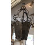 A LATE 19TH/EARLY 20TH CENTURY BRONZE LANTERN