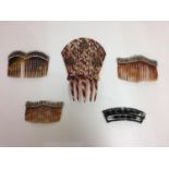 A SELECTION OF VICTORIAN LADIES? HAIR COMBS To include a large example with pierced floral