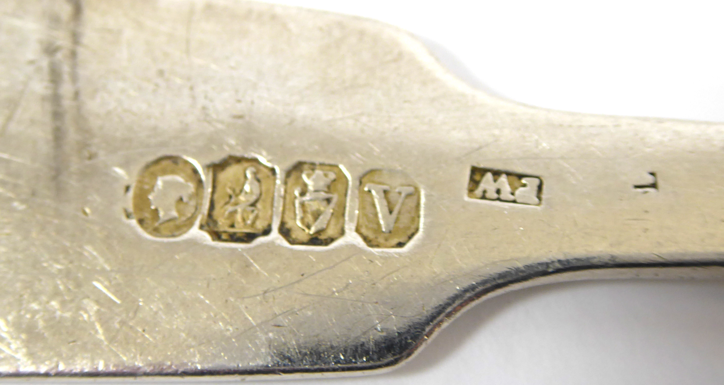 A COLLECTION OF THREE VICTORIAN IRISH SILVER TABLESPOONS Fiddle pattern, hallmarked? Philip - Image 3 of 3