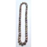 A FRESHWATER PEARL NECKLACE With pavé set diamond ball clasp.