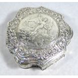 GEORGE NATHAN & RIDLEY HAYES, A LATE VICTORIAN SILVER TRINKET BOX The lid having central roundel