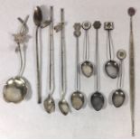 A COLLECTION OF EARLY 20TH CENTURY CHINESE SILVER SPOONS Comprising a Wang Hing leaf spoon, a