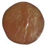LEONARD BASKIN, 1922 - 2000, BRONZE RELIEF ROUNDEL (44/250) Titled 'Icarus, 1969', signed and dated.