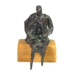 ROBERT CLATWORTHY, 1928 - 2015, BRONZE Titled 'Seated Figure Mid 50s', signed with initials. (22cm)