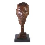 ROBERT CLATWORTHY, 1928 - 2015, BRONZE AND PATINA, 1964 Titled 'Head', signed with initials and