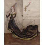 LESLIE HURRY, 1909 - 1978, MIXED MEDIA Titled 'Lady Anne Richard III, 1957', costume design, old