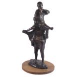 RALPH BROWN, R.A., 1928 - 2013, BRONZE Titled 'Father and Child', on wooden base. (44cm, 46cm